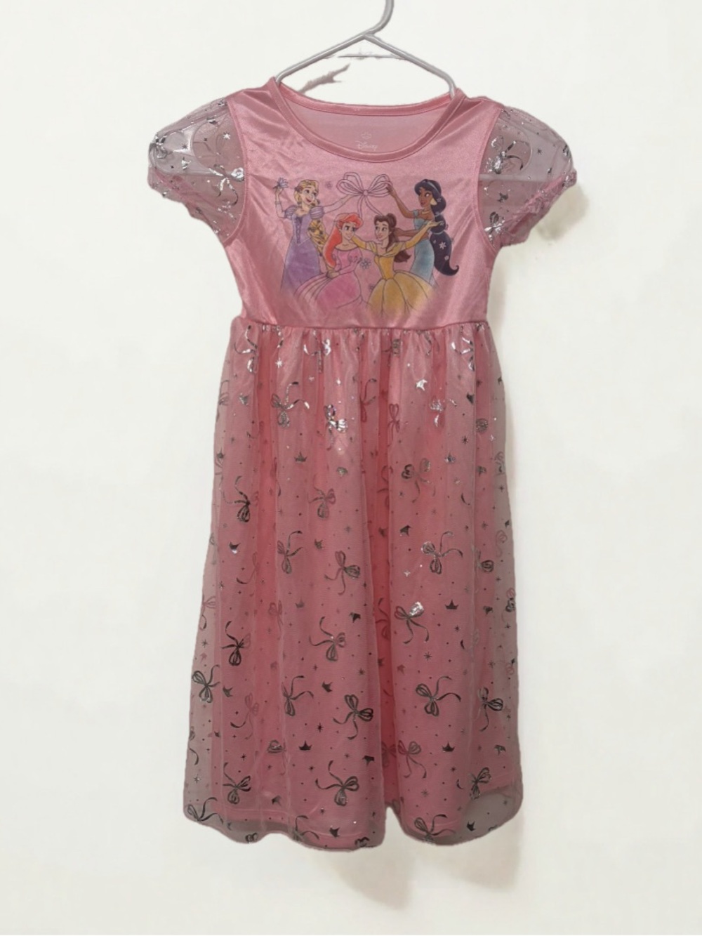 Disney Pink Princess Tulle Dress with Silver Accents